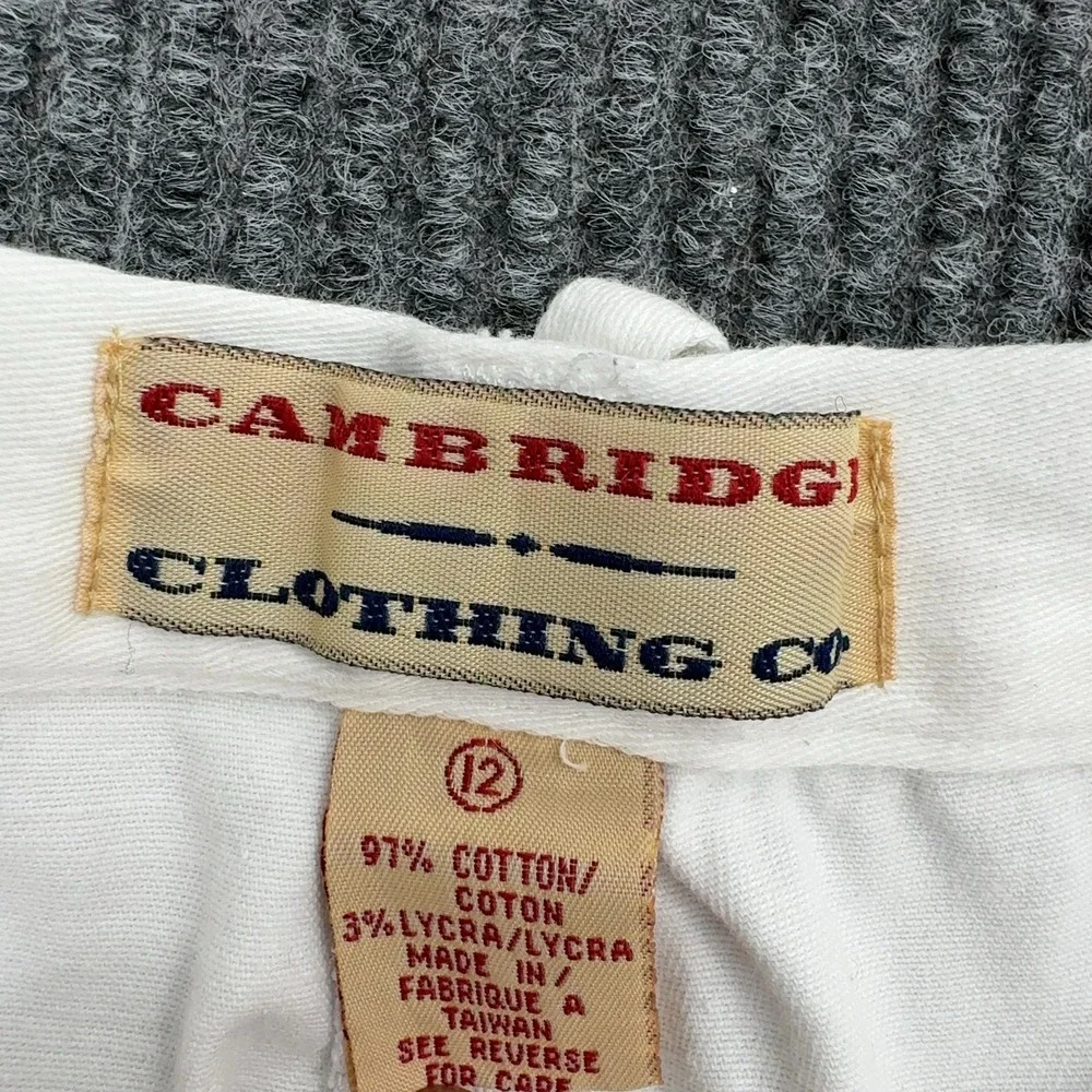 Vintage Cambridge Clothing Co Shorts Womens 12 White Cotton Lycra High Rise Prep